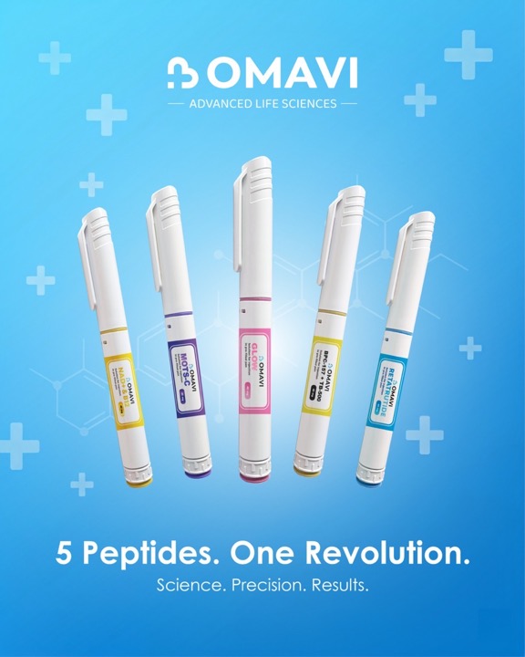 OMAVI lab-tested and lab-verified peptides UK — research peptide pens and Retatrutide formulas
